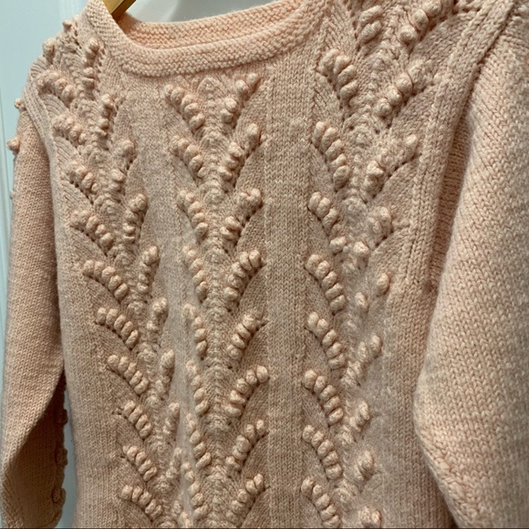 Vintage Knit Pom Pom Light Pink Sweater - Picture 5 of 14